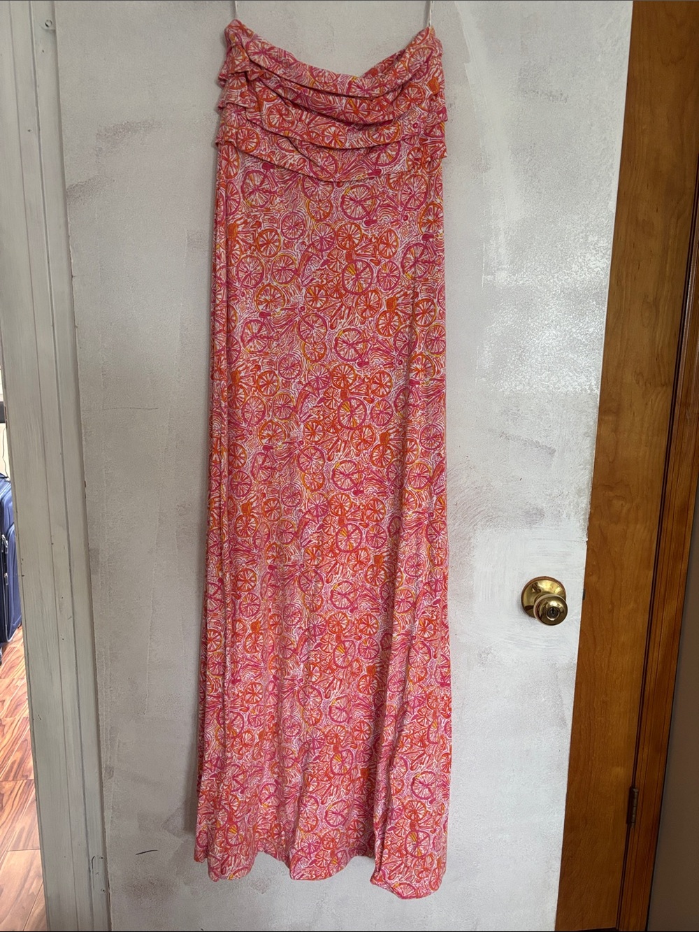 Lilly Pulitzer Pink Orange Citrus-Print Maxi Skirt